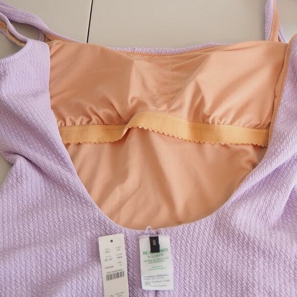 NWT J.Crew One Piece Swimsuit Size 12 Purple Textured Square Neck Low Back BC153 - Picture 9 of 13